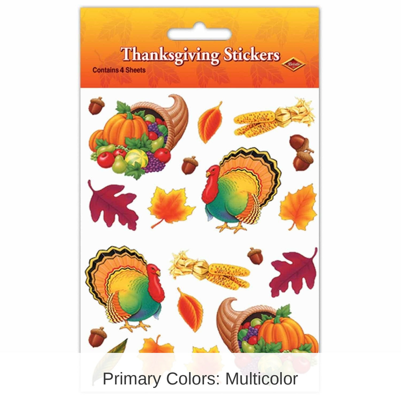 12 Packs Bulk Thanksgiving Stickers 4/Pack