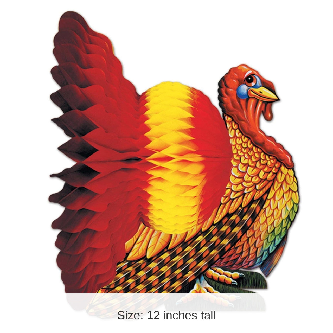 12 Pack Bulk 12 Inch- Thanksgiving Tissue Turkey Centerpiece