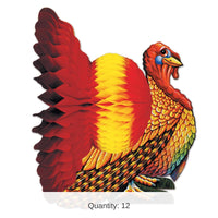 12 Pack Bulk 12 Inch- Thanksgiving Tissue Turkey Centerpiece