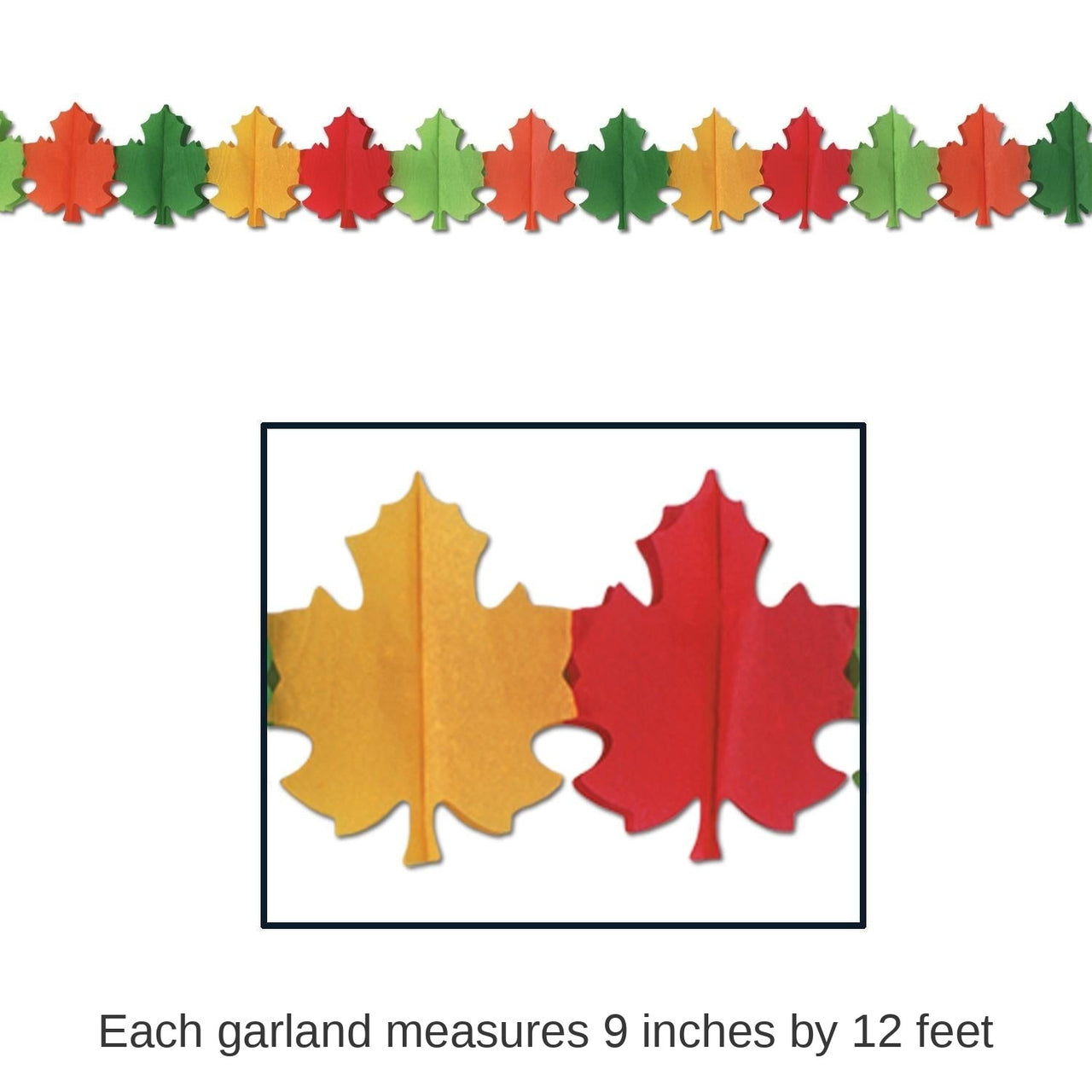 12 Pack Bulk Thanksgiving Fall Leaf Garland
