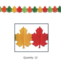 12 Pack Bulk Thanksgiving Fall Leaf Garland