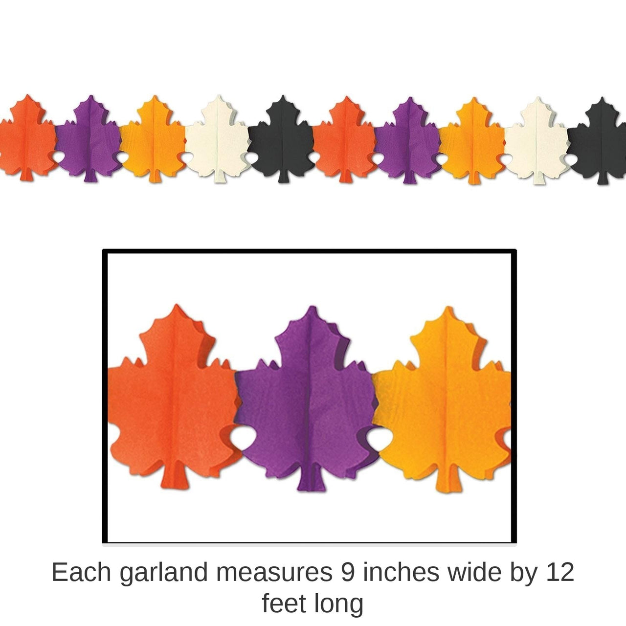 12 Pack Bulk Thanksgiving Designer Fall Leaf Garland