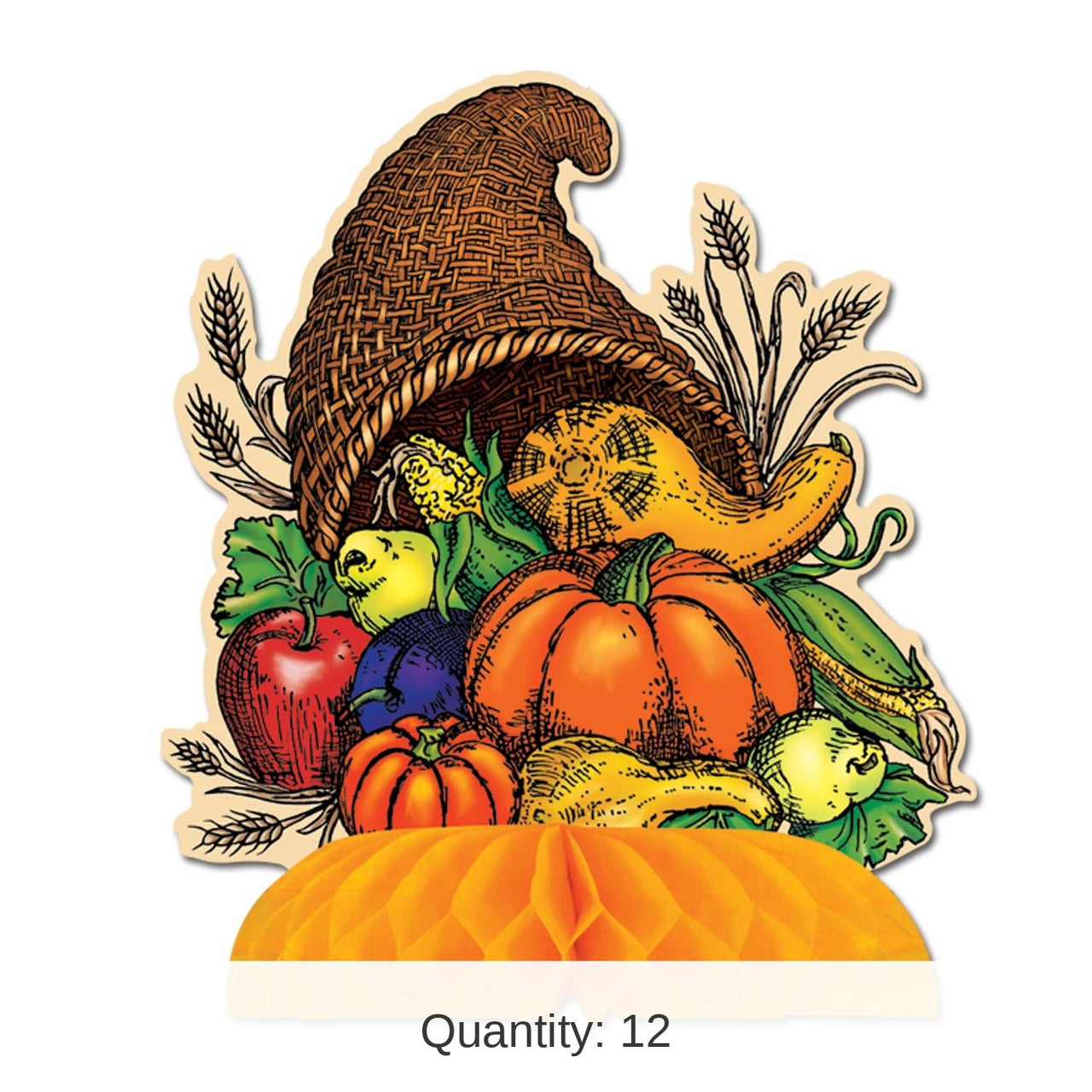 12 Pack Bulk Thanksgiving Cornucopia Centerpiece