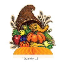 12 Pack Bulk Thanksgiving Cornucopia Centerpiece