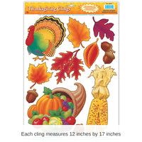 132 Piece Bulk Thanksgiving Clings