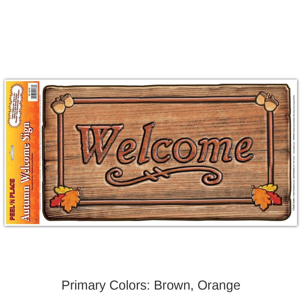 12 Pack Bulk Thanksgiving Autumn Welcome Sign Peel 'N Place Clings
