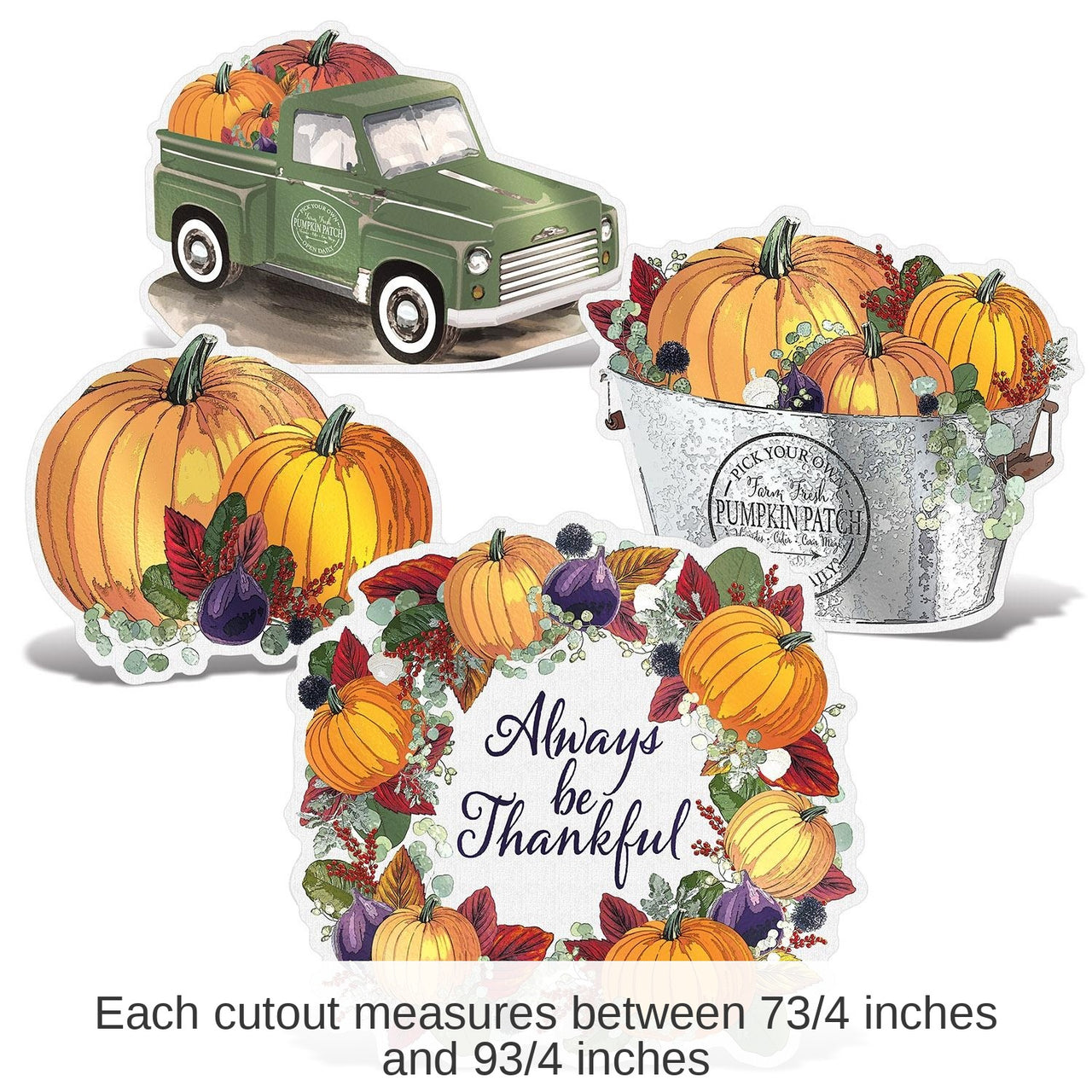 48 Pack Bulk Foil Fall Thanksgiving Cutouts with Easels
