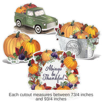 48 Pack Bulk Foil Fall Thanksgiving Cutouts with Easels