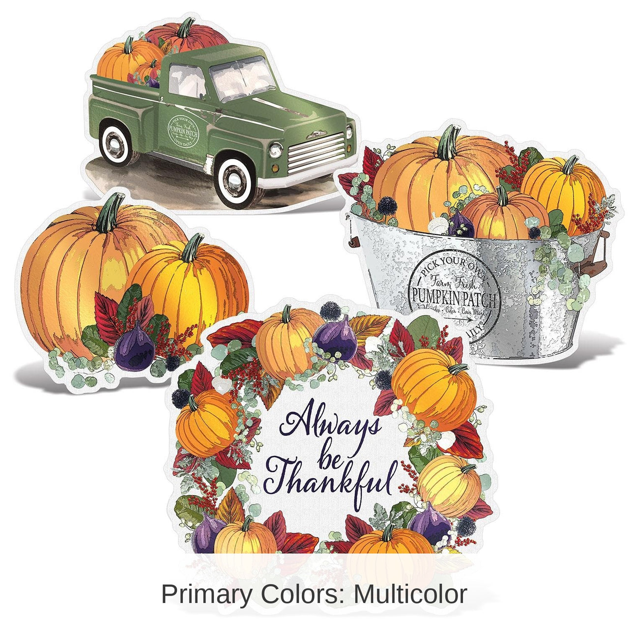 48 Pack Bulk Foil Fall Thanksgiving Cutouts with Easels