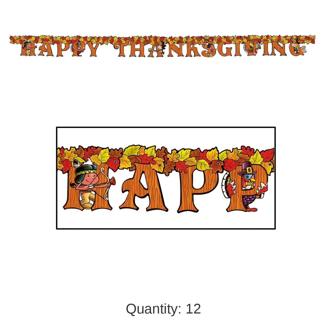 12 Pack Bulk Happy Thanksgiving Streamer