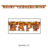 12 Pack Bulk Happy Thanksgiving Streamer
