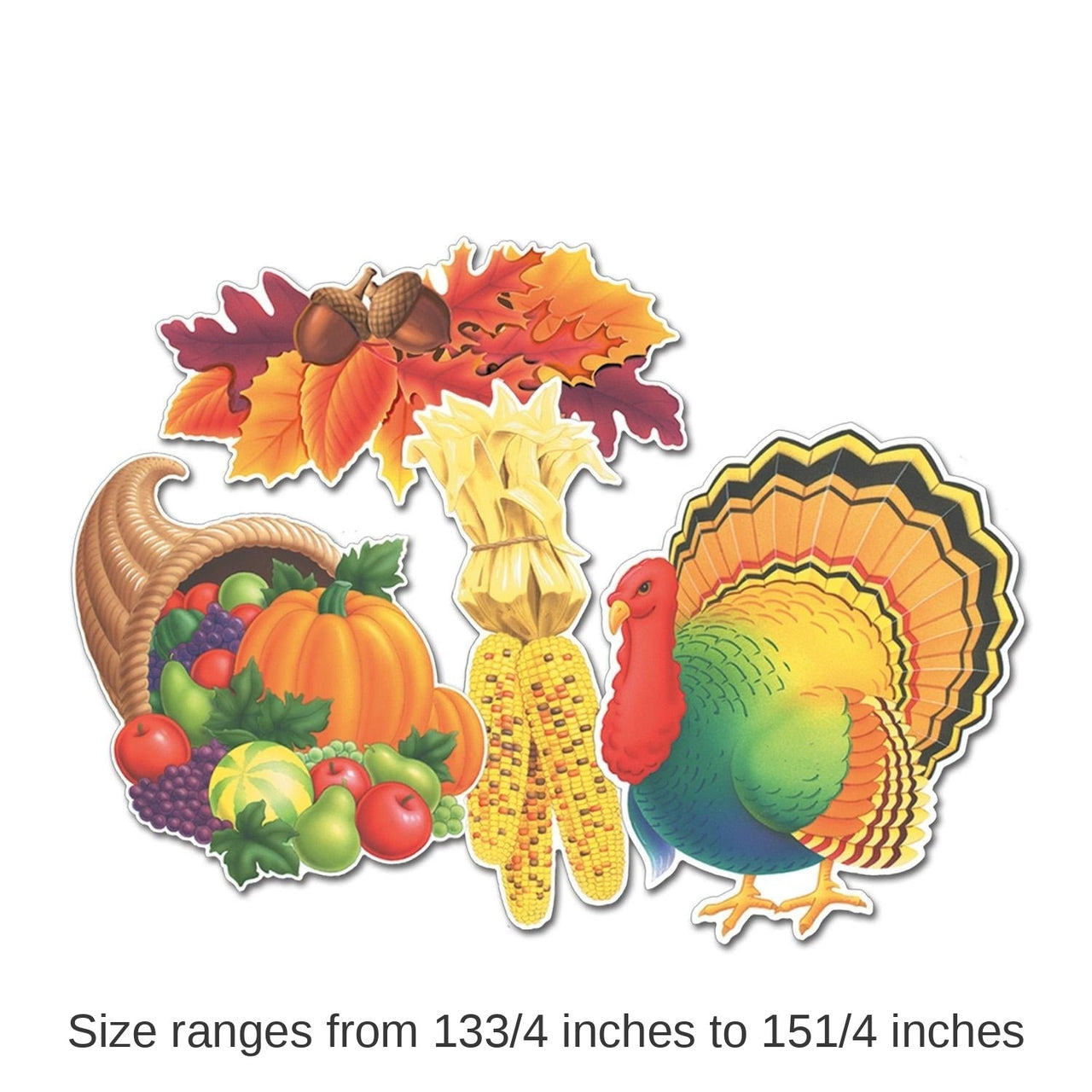 24 Pack Bulk Thanksgiving Party Cutouts