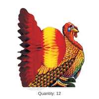 12 Pack Bulk 9 Inch-Thanksgiving Tissue Turkey Centerpiece