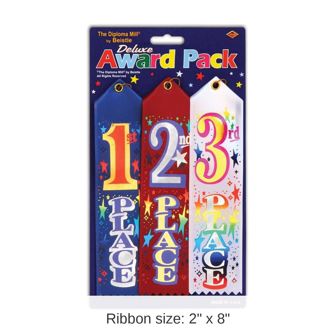 6 Packs Bulk 1st/2nd/3rd Place Award Ribbons Pack