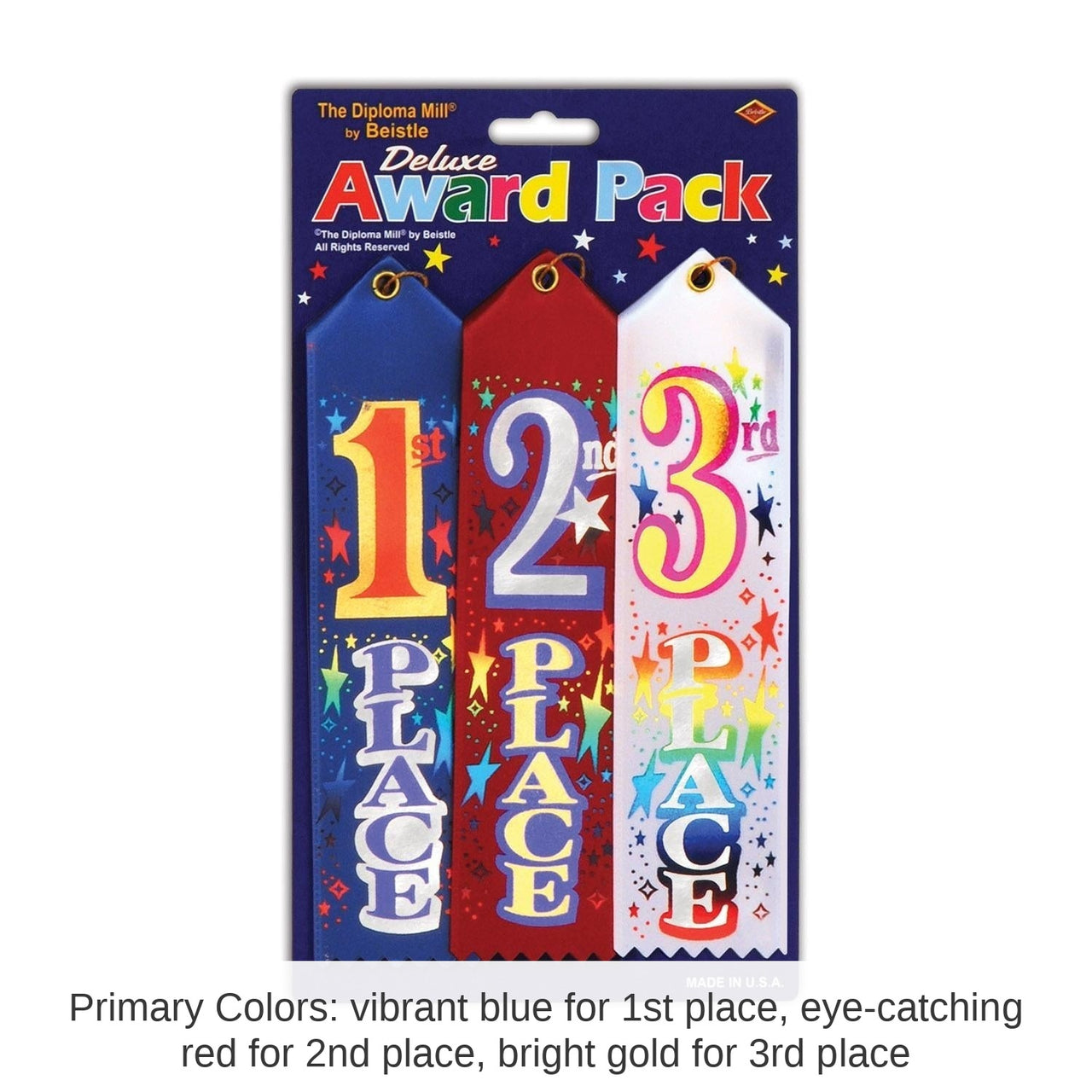 6 Packs Bulk 1st/2nd/3rd Place Award Ribbons Pack