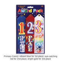 6 Packs Bulk 1st/2nd/3rd Place Award Ribbons Pack