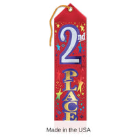 6 Pack Bulk 2nd Place Award Ribbon