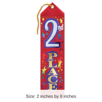 6 Pack Bulk 2nd Place Award Ribbon