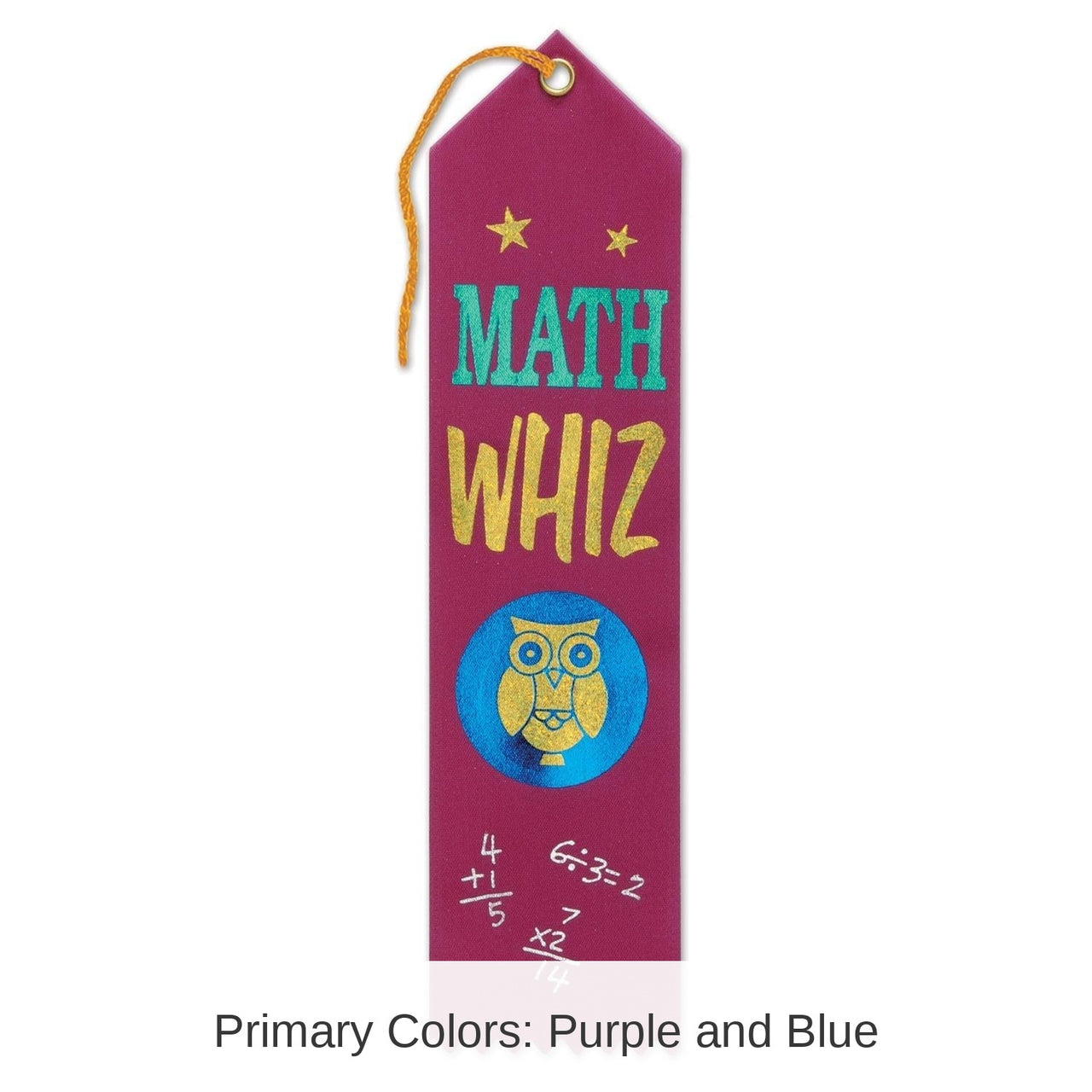 6 Pack Bulk Math Whiz Award Ribbon