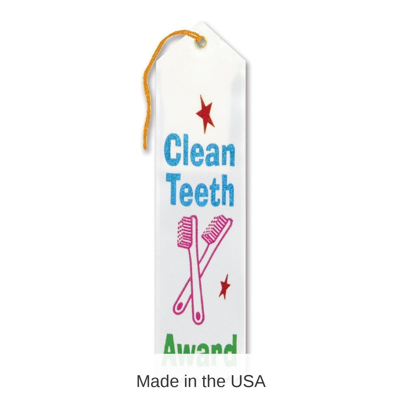 6 Pack Bulk Clean Teeth Award Ribbon