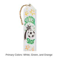 6 Pack Bulk Soccer Star Award Ribbon