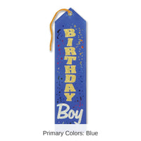 6 Pack Bulk Birthday Boy Award Ribbon- Blue