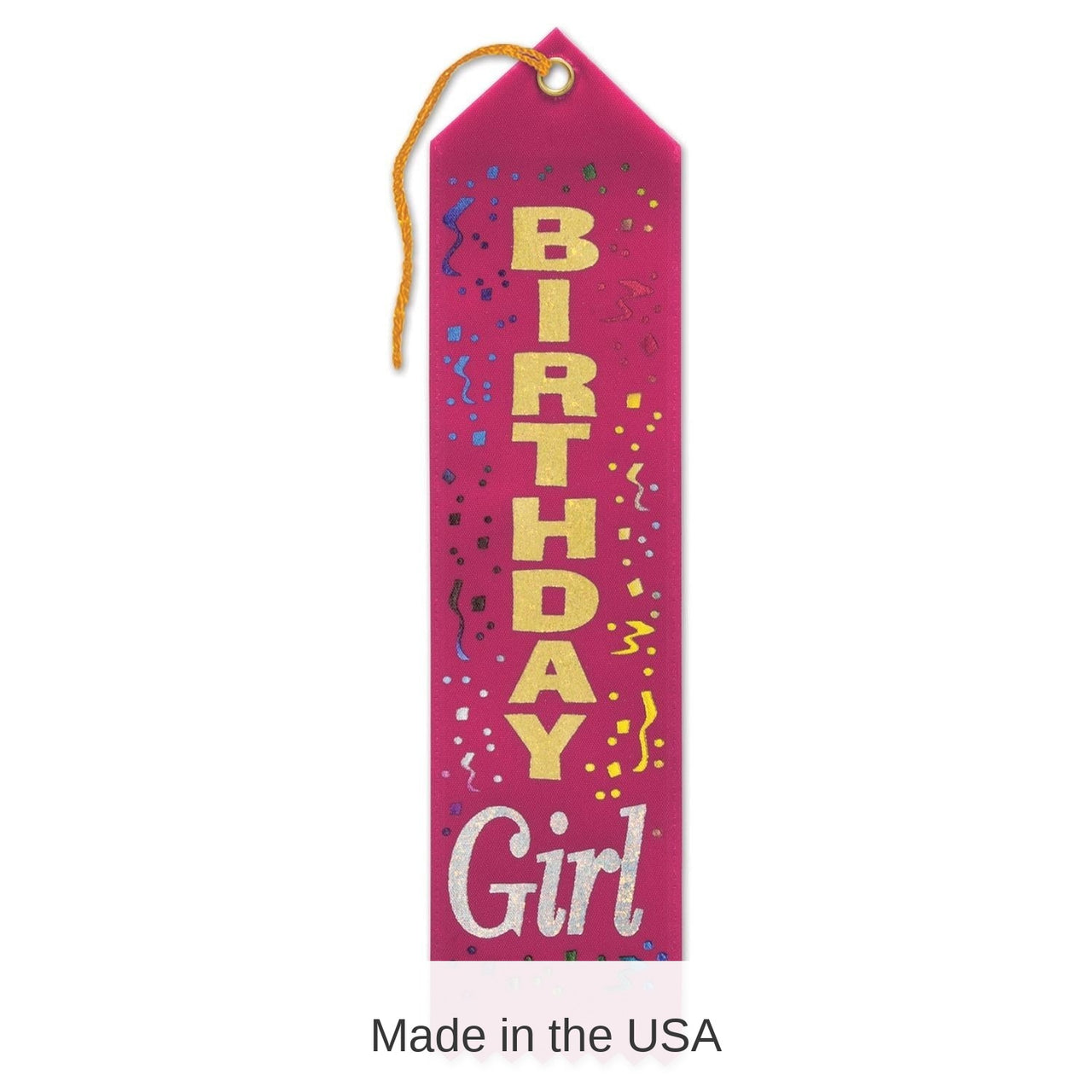 6 Pack Bulk Birthday Girl Award Ribbon- Dark Pink
