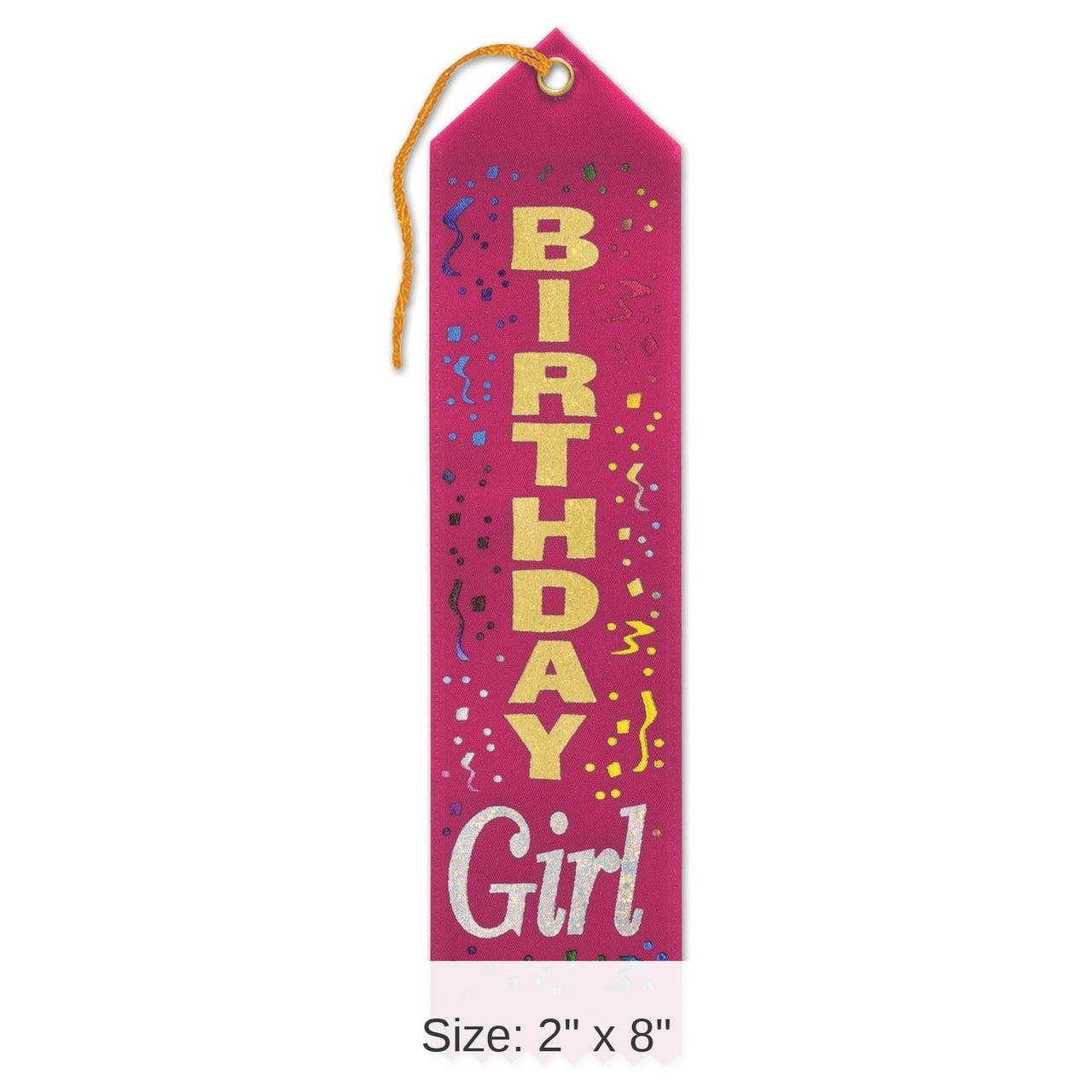 6 Pack Bulk Birthday Girl Award Ribbon- Dark Pink