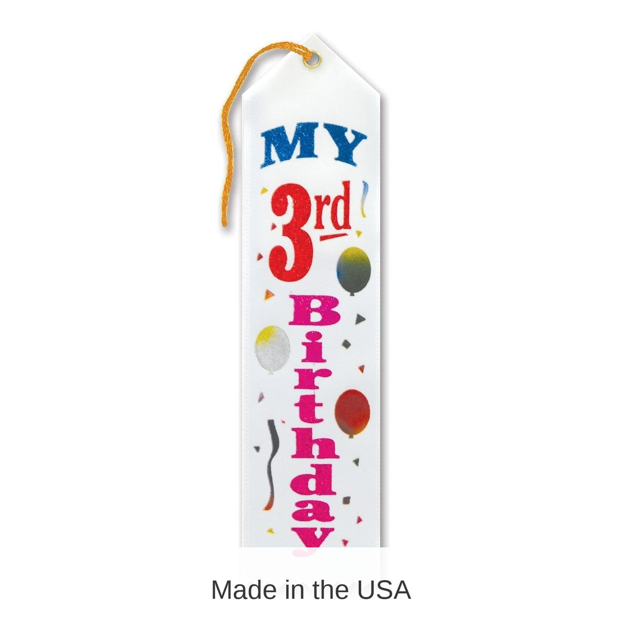 6 Pack Bulk My 3rd Birthday Party Award Ribbon