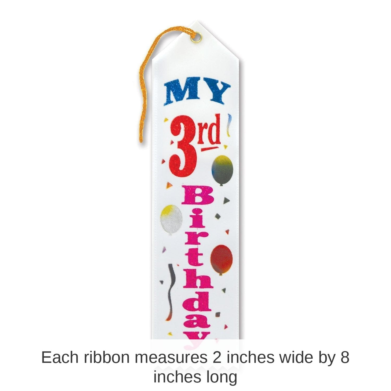 6 Pack Bulk My 3rd Birthday Party Award Ribbon