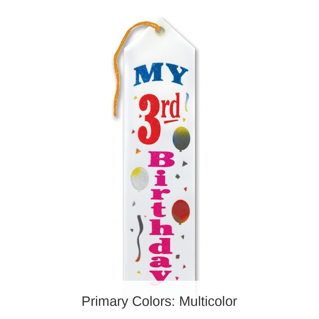 6 Pack Bulk My 3rd Birthday Party Award Ribbon