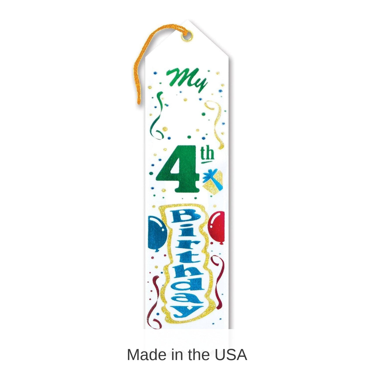 6 Pack Bulk My 4th Birthday Party Award Ribbon