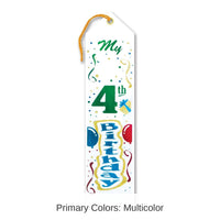 6 Pack Bulk My 4th Birthday Party Award Ribbon