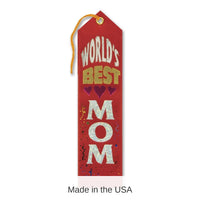 6 Pack Bulk World's Best Mom Mother's Day Award Ribbon - red