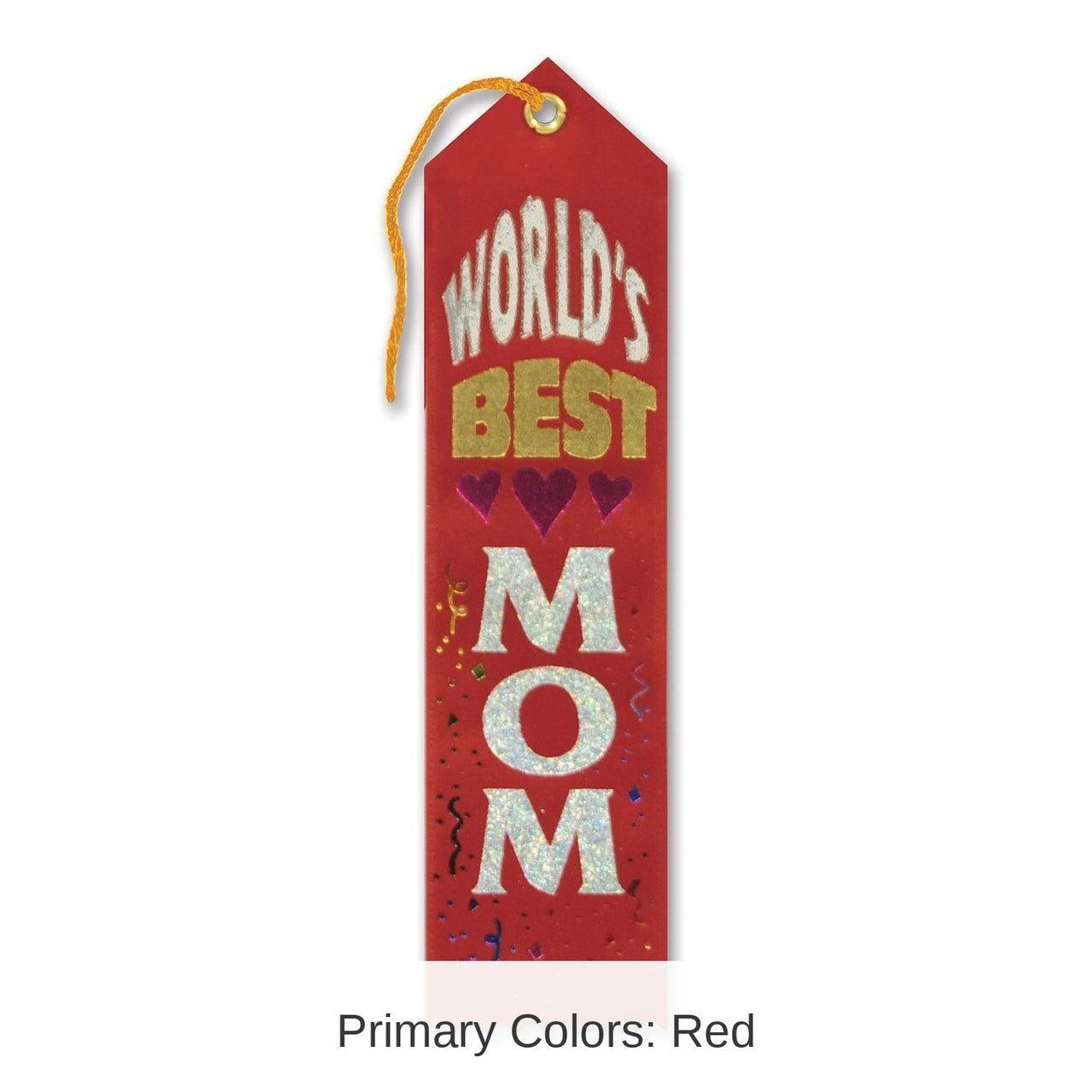 6 Pack Bulk World's Best Mom Mother's Day Award Ribbon - red