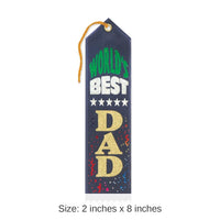 6 Pack Bulk Father's Day World's Best Dad Award Ribbon - navy