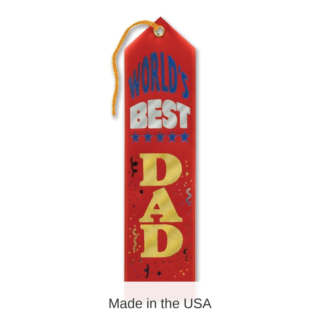 6 Pack Bulk Father's Day World's Best Dad Award Ribbon - red