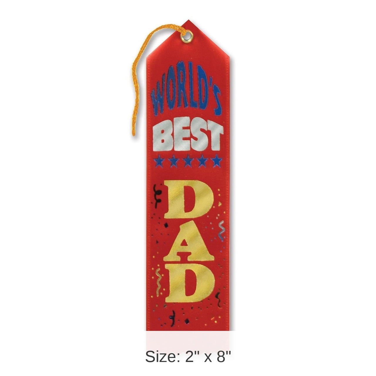 6 Pack Bulk Father's Day World's Best Dad Award Ribbon - red