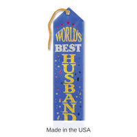 6 Pack Bulk World's Best Husband Award Ribbon