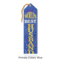 6 Pack Bulk World's Best Husband Award Ribbon