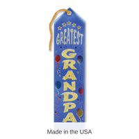 6 Pack Bulk Greatest Grandpa Award Ribbon - blue