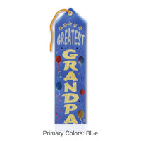 6 Pack Bulk Greatest Grandpa Award Ribbon - blue