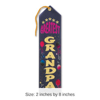 6 Pack Bulk Greatest Grandpa Award Ribbon - navy