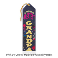 6 Pack Bulk Greatest Grandpa Award Ribbon - navy