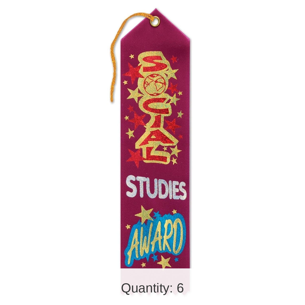 6 Pack Beistle Social Studies Award Ribbon