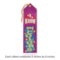 6 Pack Bulk I Know My Colors Award Ribbon