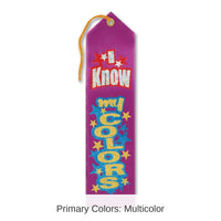6 Pack Bulk I Know My Colors Award Ribbon