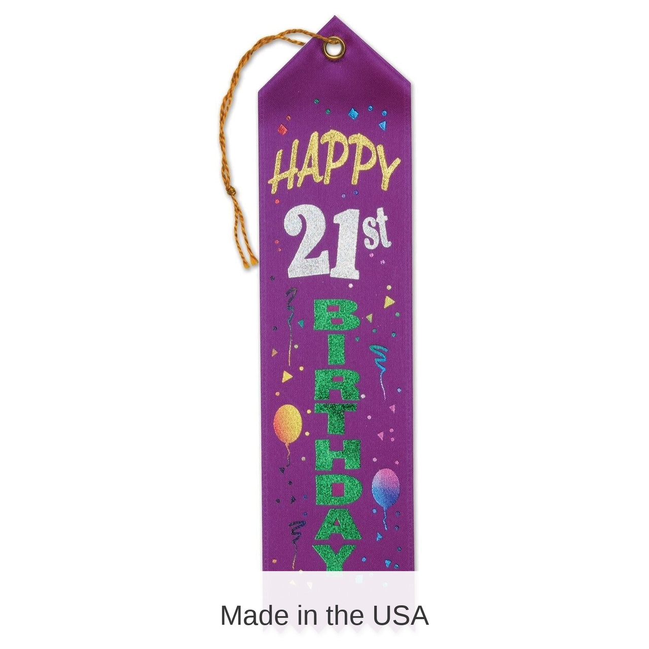 6 Pack Bulk Happy 21st Birthday Award Ribbon