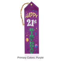 6 Pack Bulk Happy 21st Birthday Award Ribbon