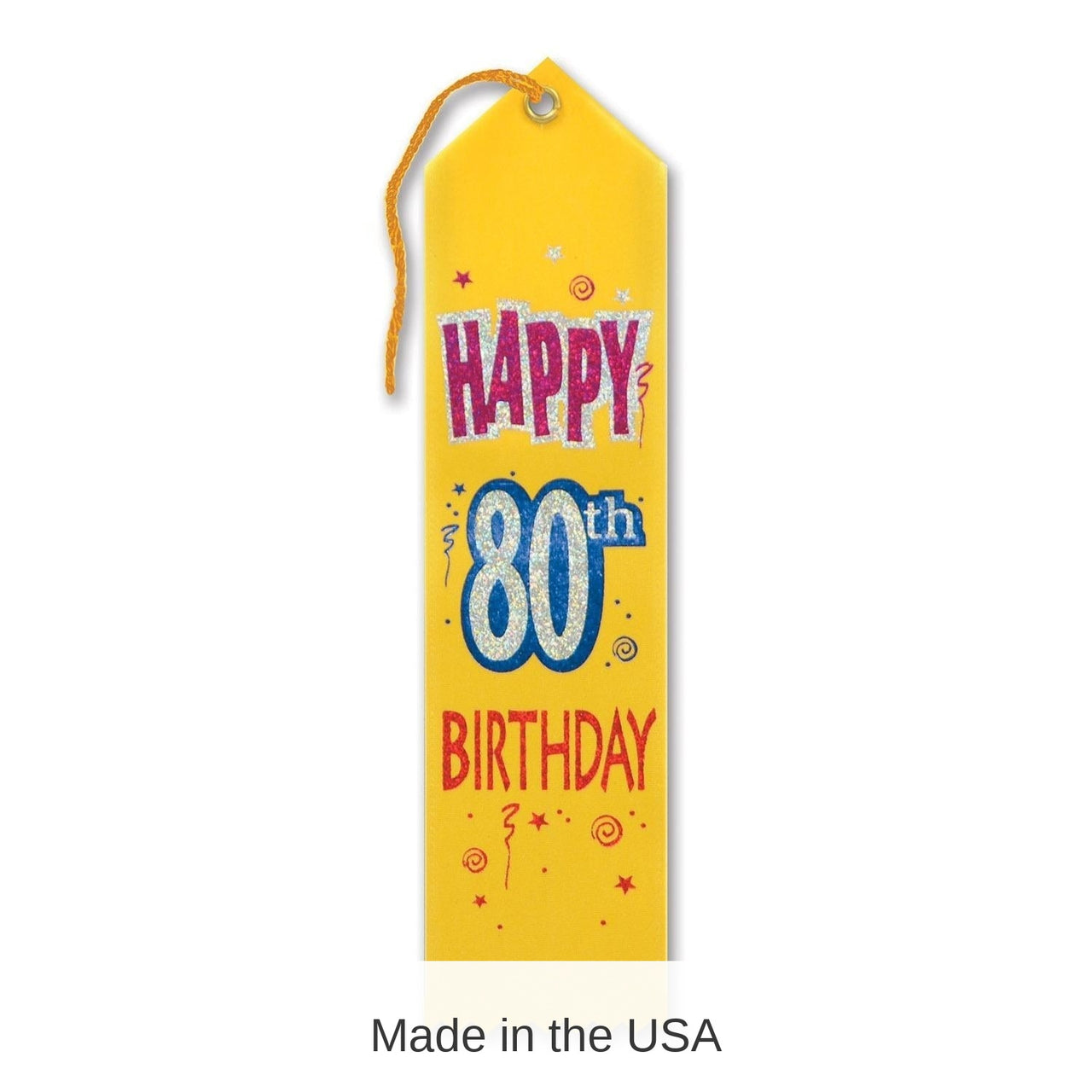 6 Pack Bulk Happy 80th Birthday Award Ribbon